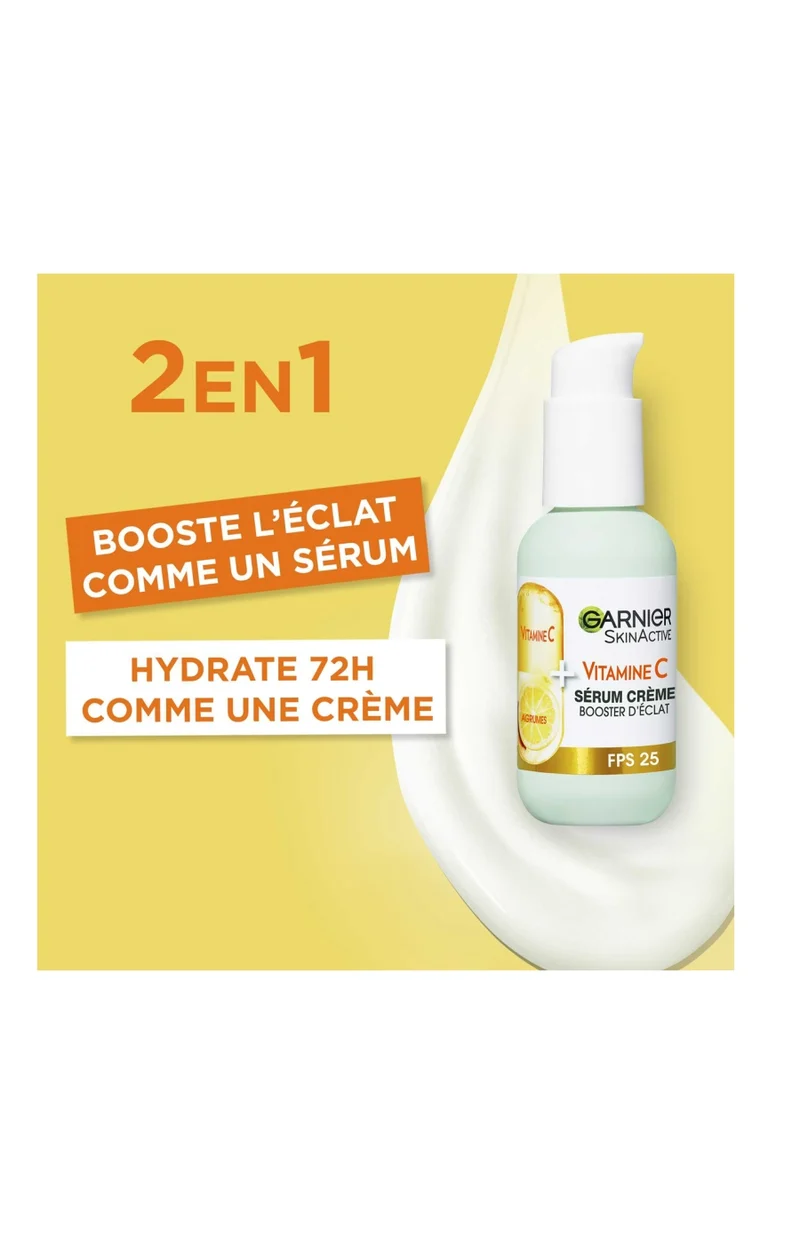 Sérum crème SPF 25 - Vitamine C - Peaux ternes