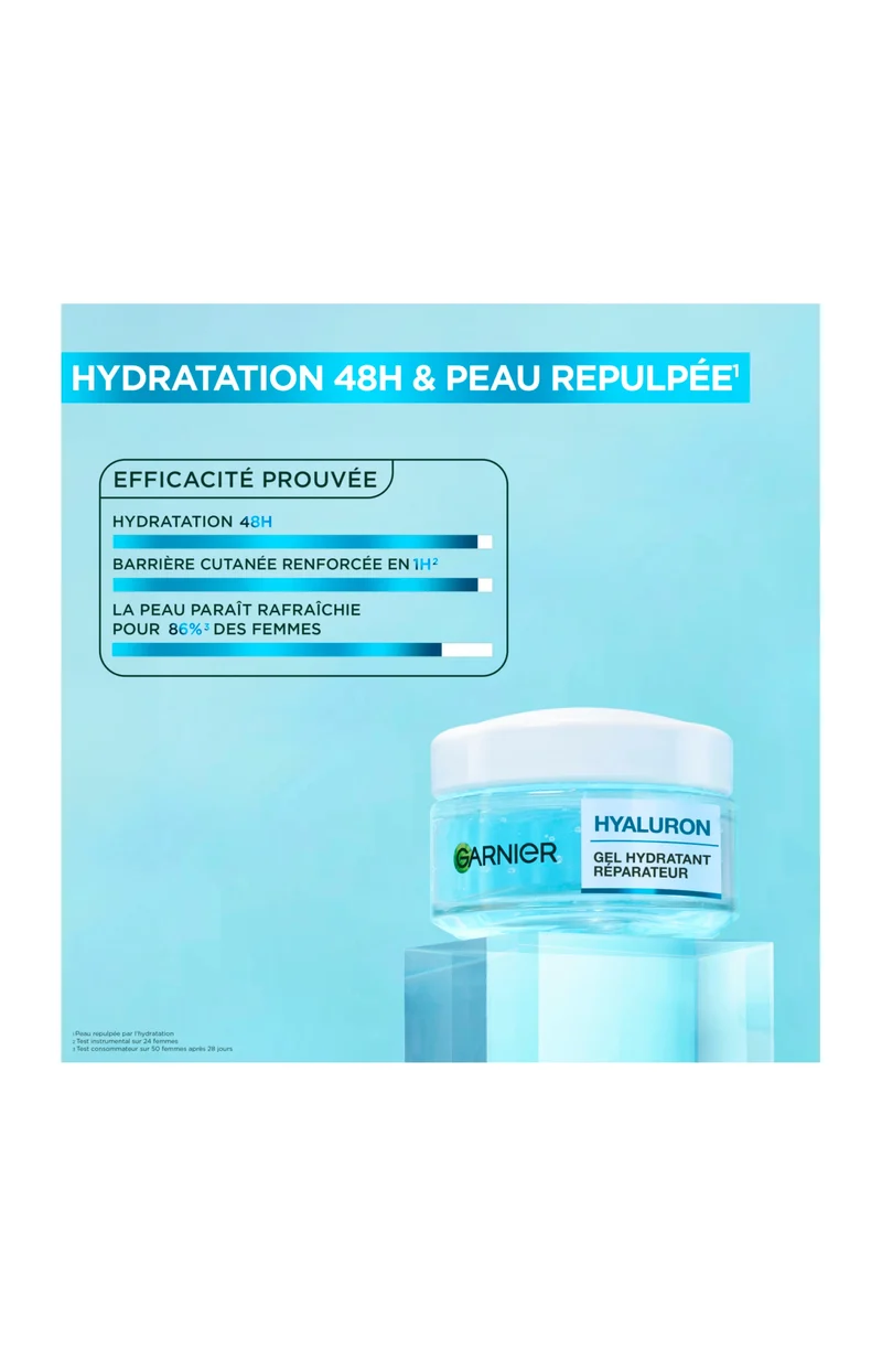 Gel crème hydratant réparateur - Acide hyaluronique - 50 ml