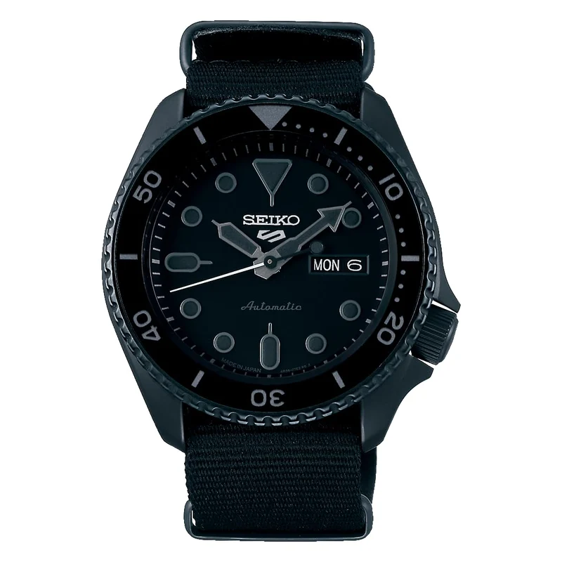 Seiko 5 Sports SBSA025 Men's Automatic Watch Black NATO Strap Japan Made