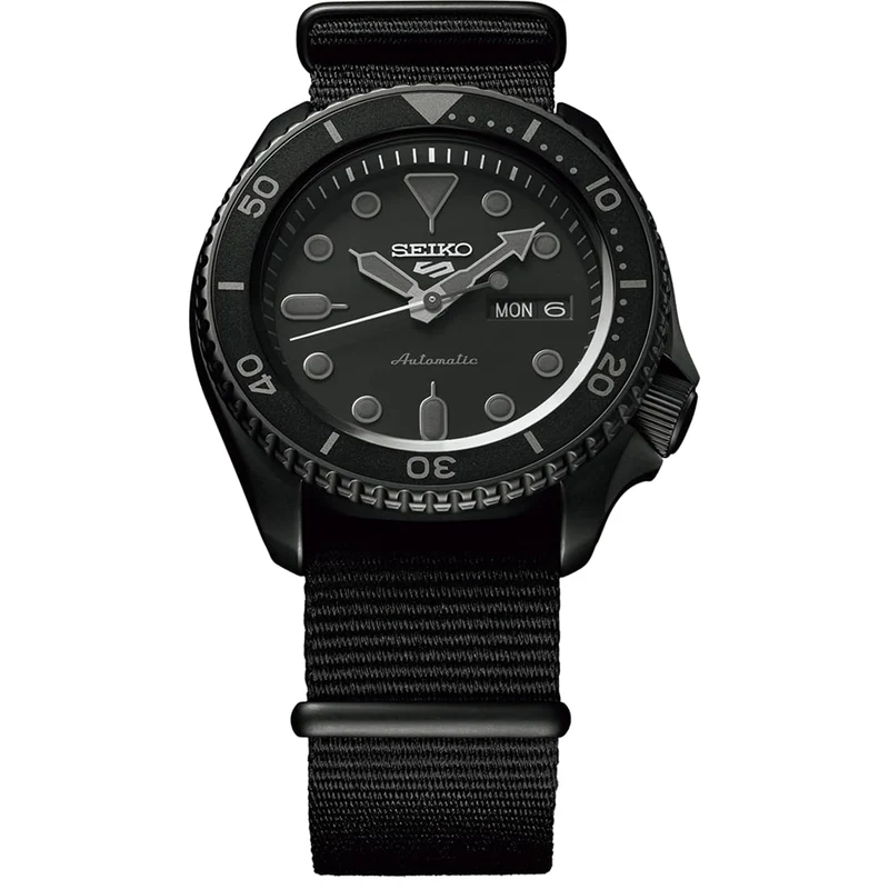 Seiko 5 Sports SBSA025 Men's Automatic Watch Black NATO Strap Japan Made