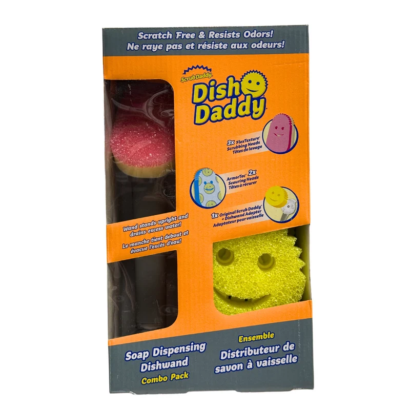 SCRUB DADDY - Ensemble Distributeur de Savon à Vaisselle Dish Daddy