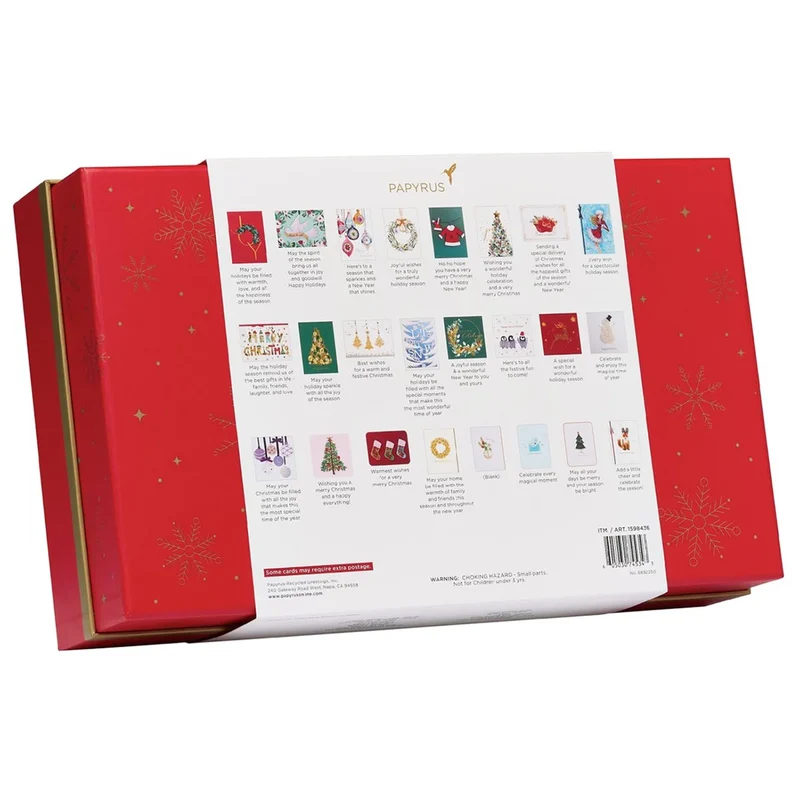 PAPYRUS - Ensemble de 24 Cartes de Souhaits Conçues à la Main