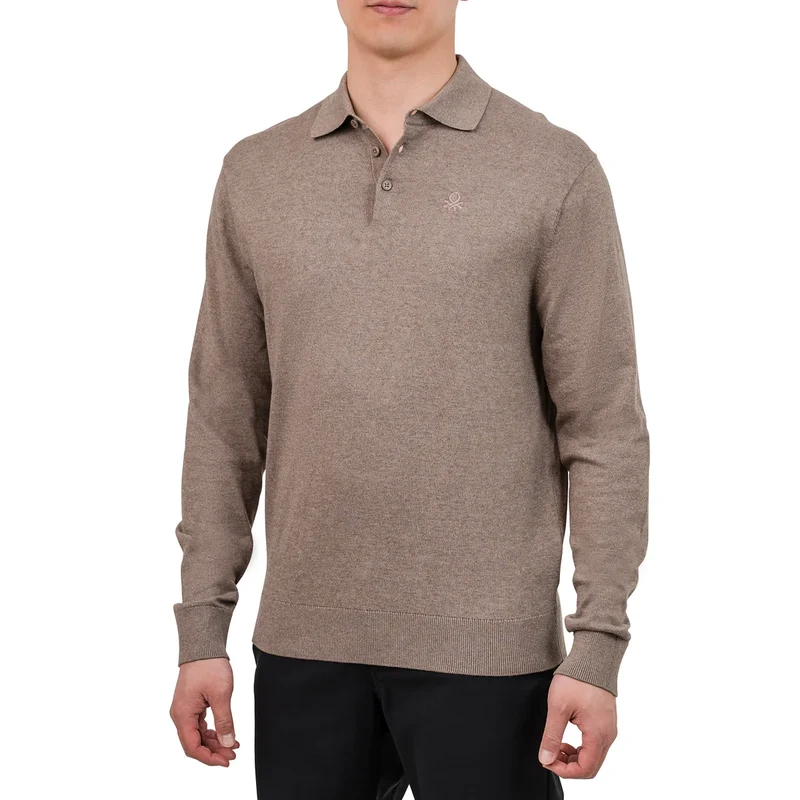UNITED COLORS OR BENETTON - Polo en Tricot à Manches Longues pour Homme
