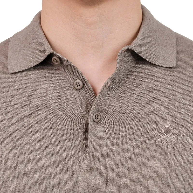 UNITED COLORS OR BENETTON - Polo en Tricot à Manches Longues pour Homme