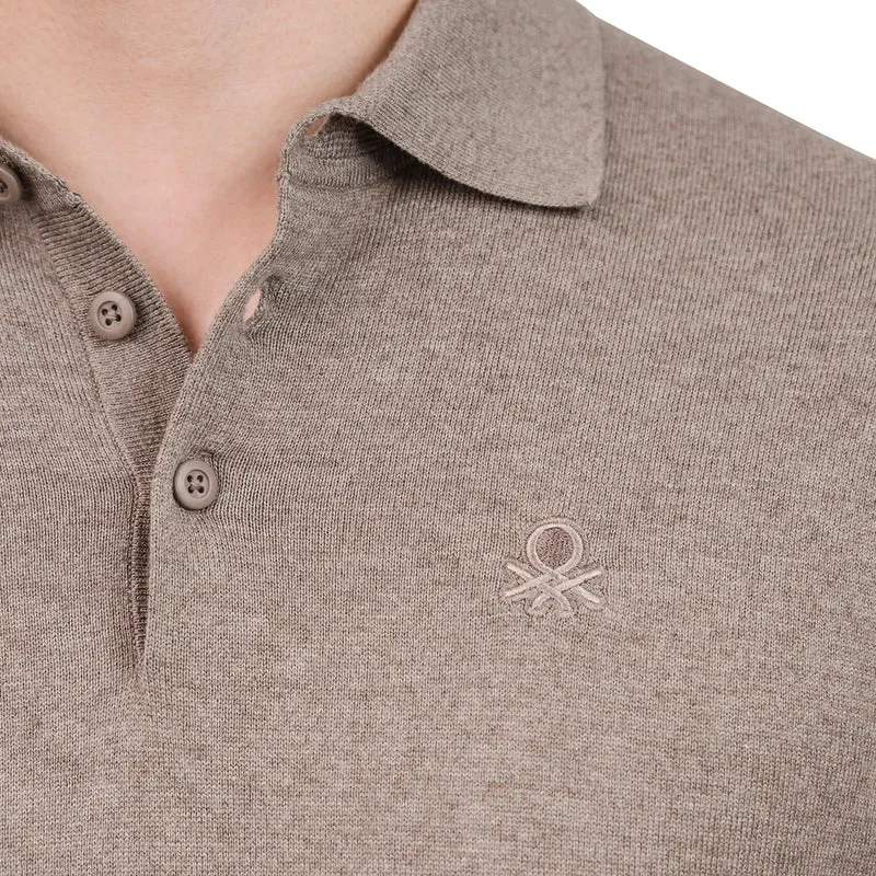 UNITED COLORS OR BENETTON - Polo en Tricot à Manches Longues pour Homme