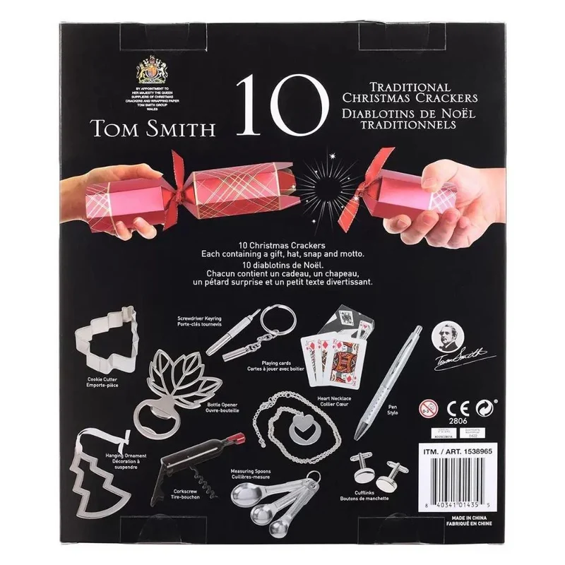 TOM SMITH - Paquet de 10 Diablotins de Noël Traditionnels