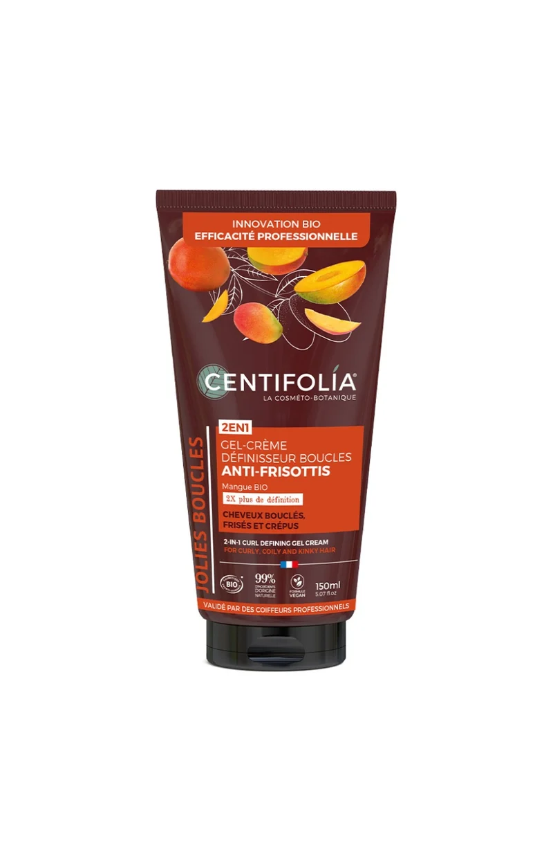 Gel-crème anti-frisottis bio - Mangue - Cheveux bouclés - 150 ml