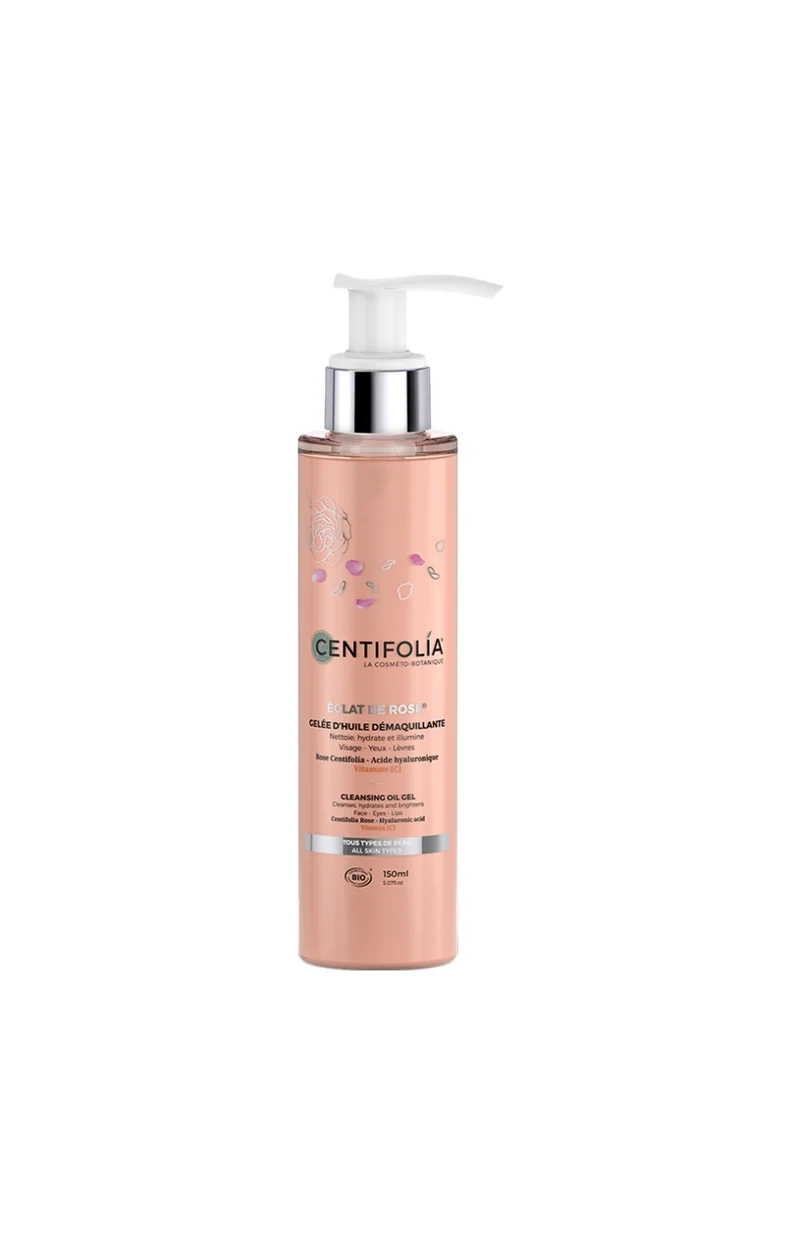 Gelée d'huile démaquillante bio - Rose & acide hyaluronique - Visage - 150 ml