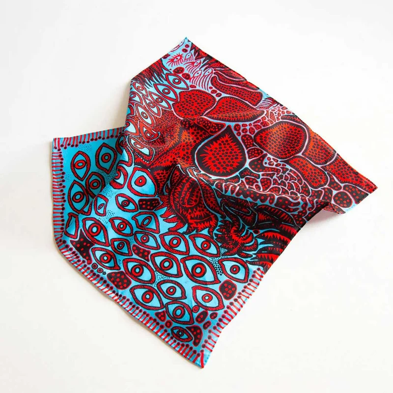 Yayoi Kusama Eyes of Mine Handkerchief Red 40 x 40 cm