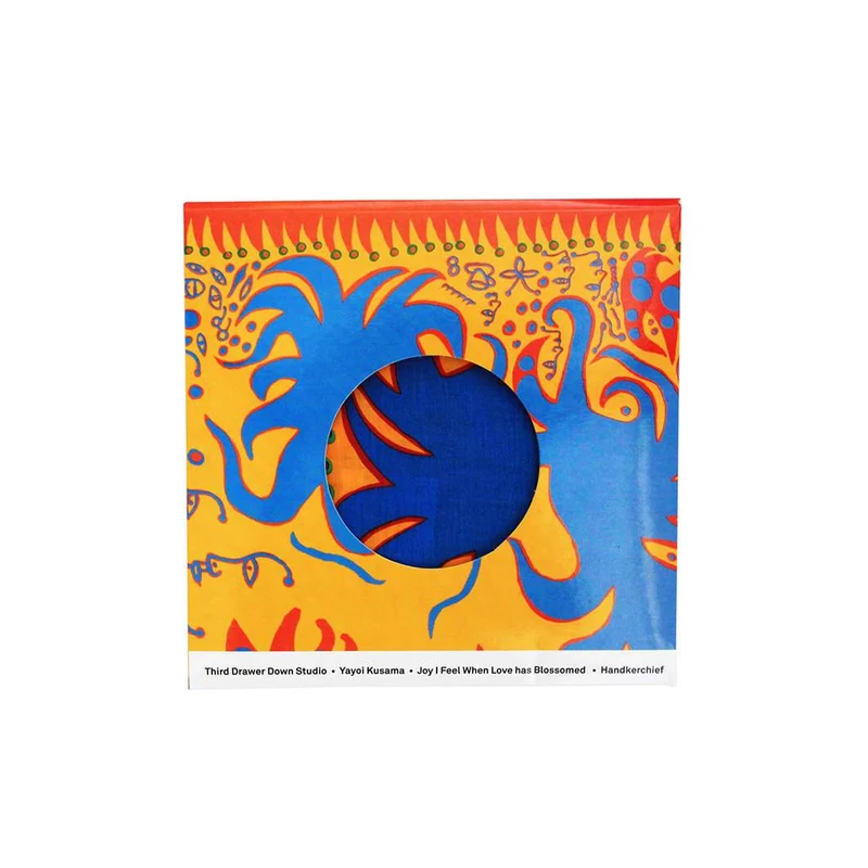 Yayoi Kusama Joy I Feel Handkerchief Orange 40 x 40 cm