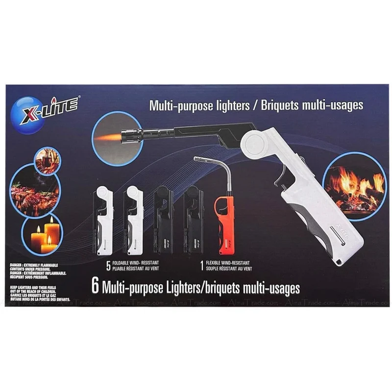 X-LITE - Paquet de 6 Briquets Multi-Usages