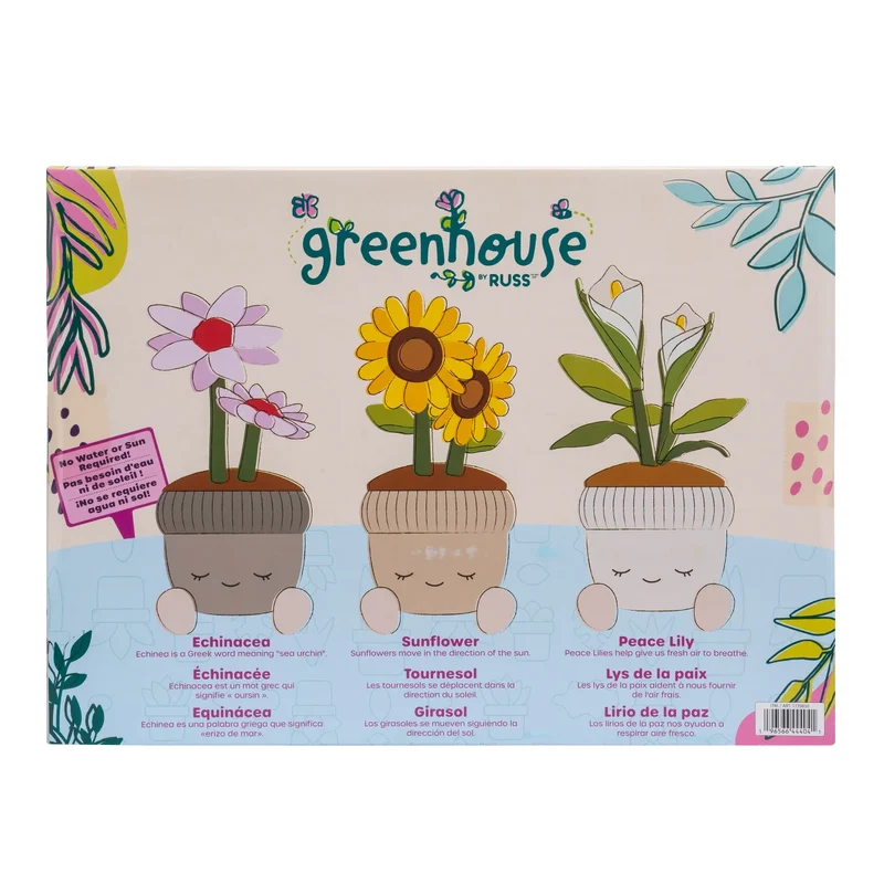 GREENHOUSE BY RUSS - Ensemble de 3 Peluches de Plantes en Pot