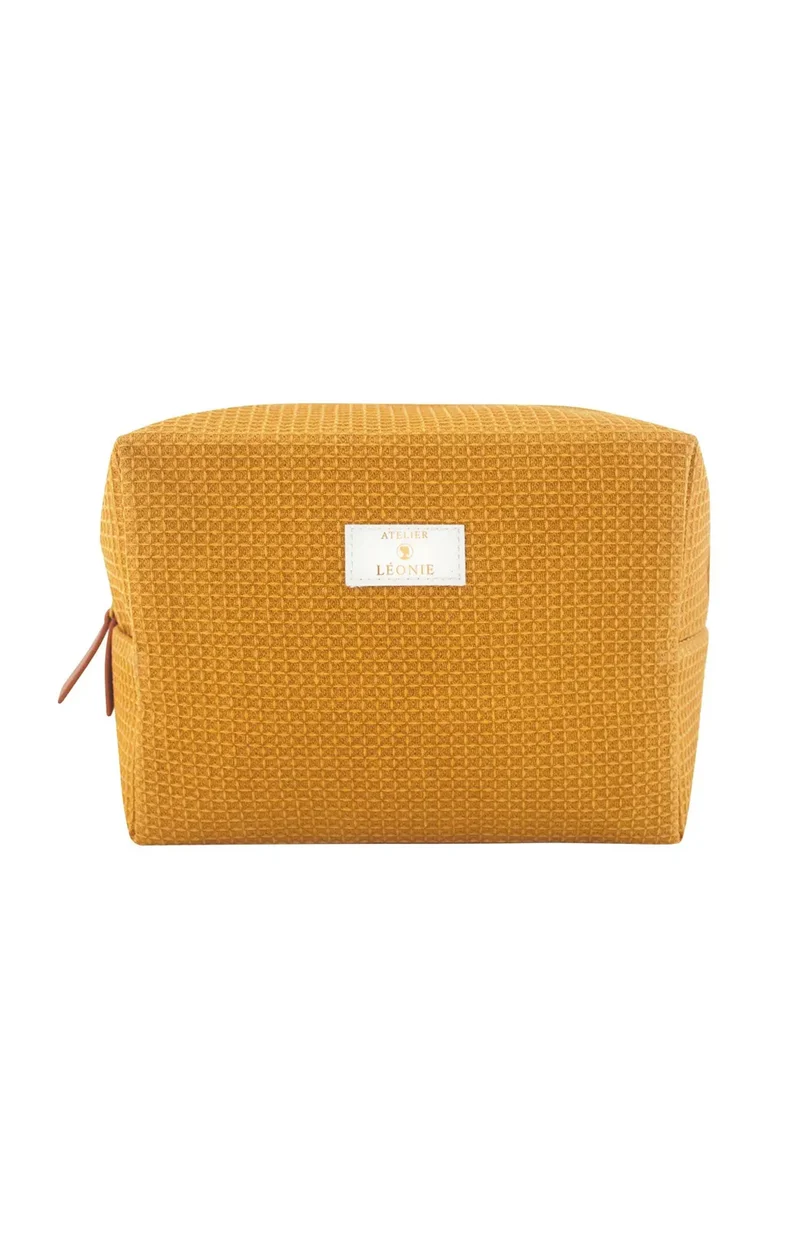 Trousse de toilette Femme (21x15x11) - Nid d'abeille - coloris Ocre