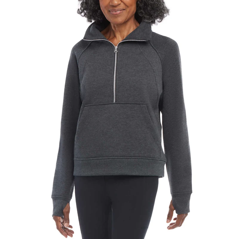 DANSKIN - Chandail à Col Cheminé et Demi-Fermeture à Glissière pour Femme
