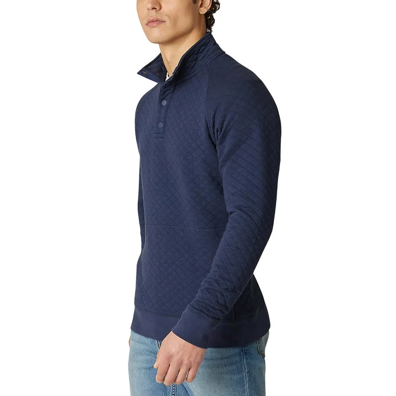 EDDIE BAUER - Chandail Matelassé avec Ouverture un Quart à Boutons-Pression pour Homme