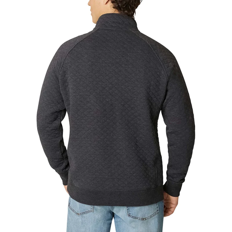 EDDIE BAUER - Chandail Matelassé avec Ouverture un Quart à Boutons-Pression pour Homme