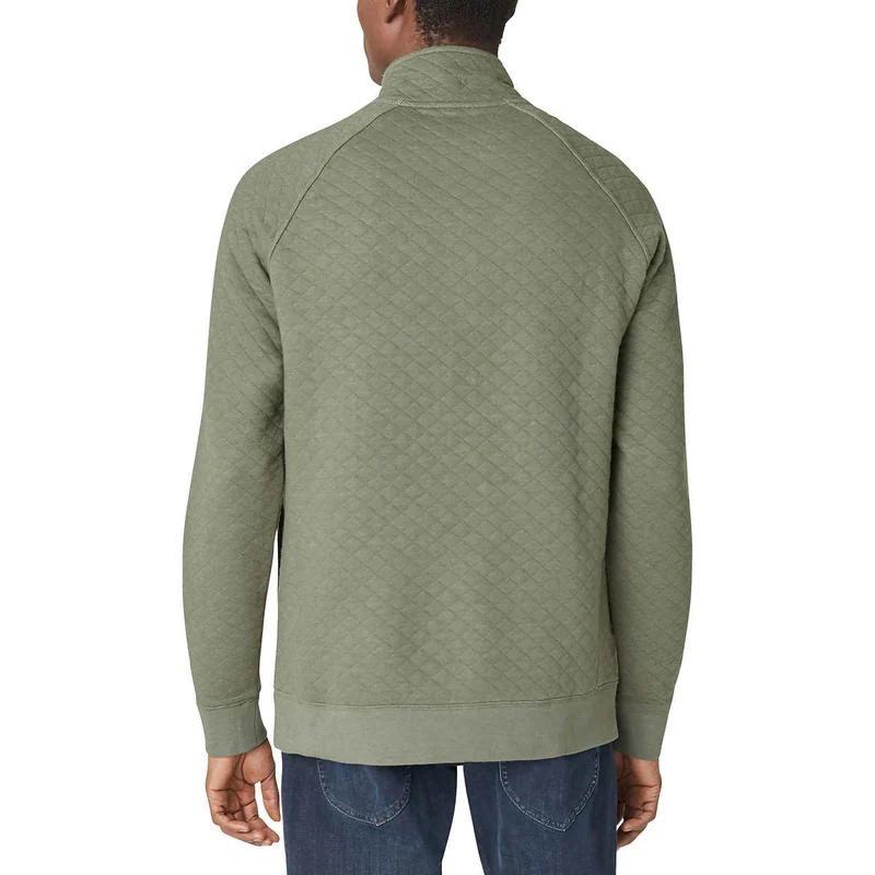 EDDIE BAUER - Chandail Matelassé avec Ouverture un Quart à Boutons-Pression pour Homme