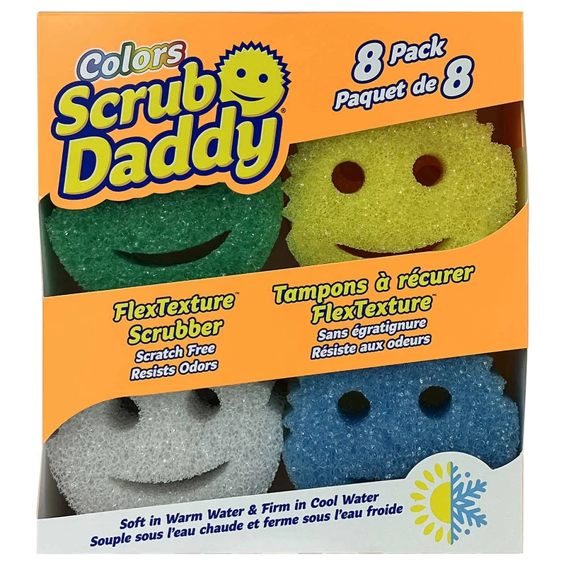 SCRUB DADDY - Paquet de 8 Tampons à Récurer FlexTexture