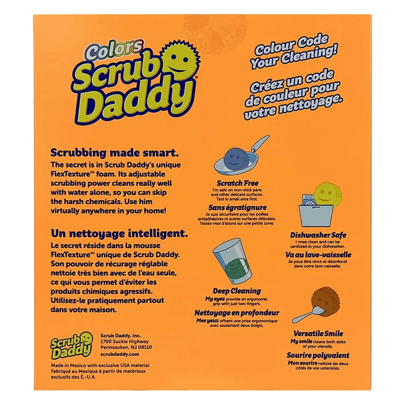 SCRUB DADDY - Paquet de 8 Tampons à Récurer FlexTexture