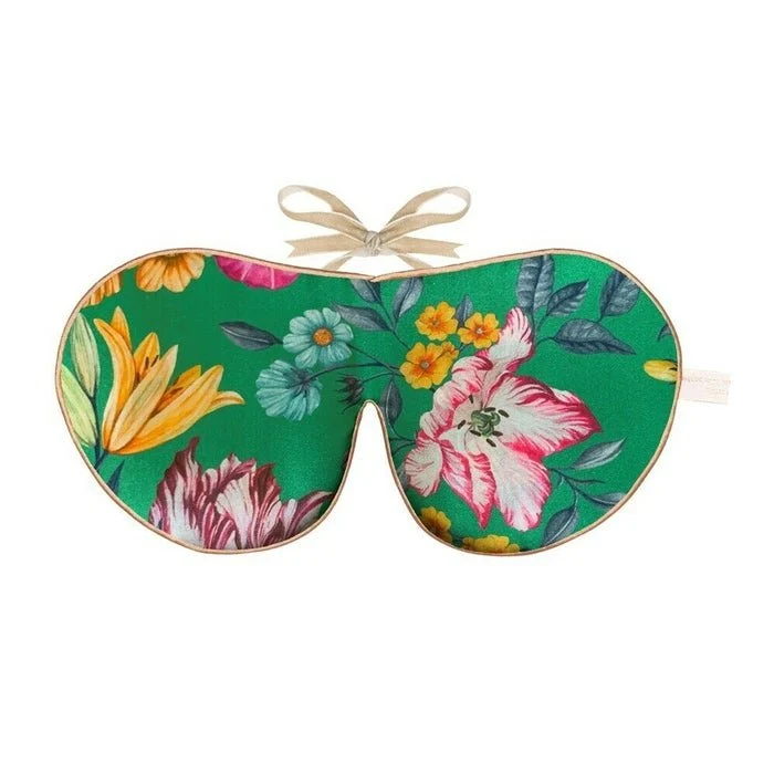 Printed Silk Lavender Eye Mask Stately Bouquet Liberty Print