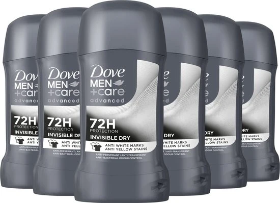 Dove Men+Care - Deodorant Stick - Advanced- Invisible Dry - 6 x 50 ml - Voordeelverpakking