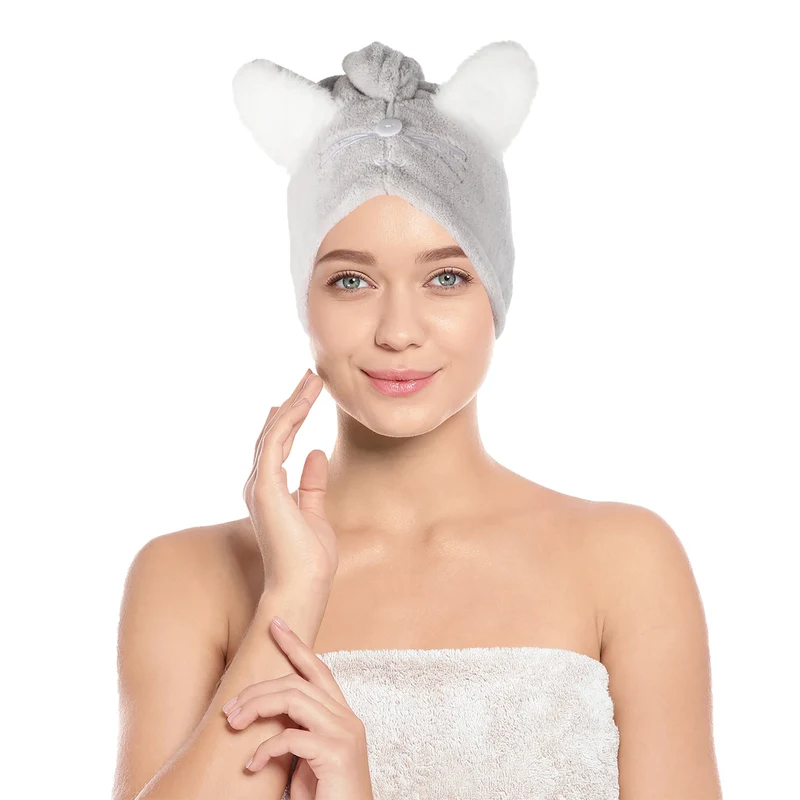 Serviette en microfibre pour cheveux - Rose