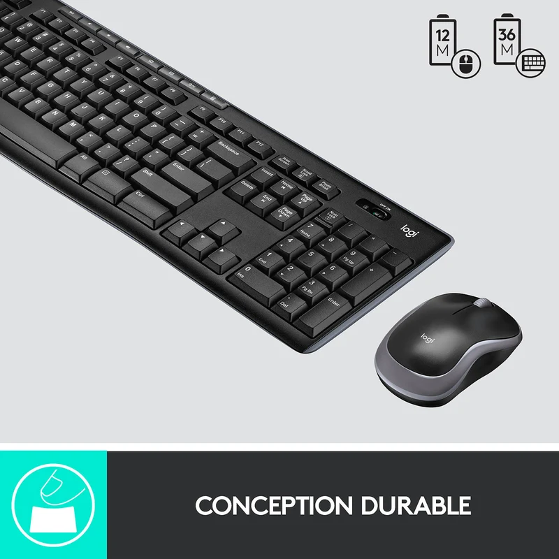 LOGITECH - Ensemble Clavier et Souris Sans Fil MK270