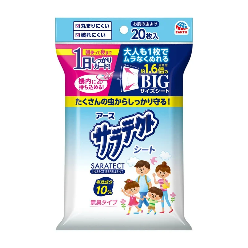 Earth Saratect Insect Repellent Wipes 20 Sheets