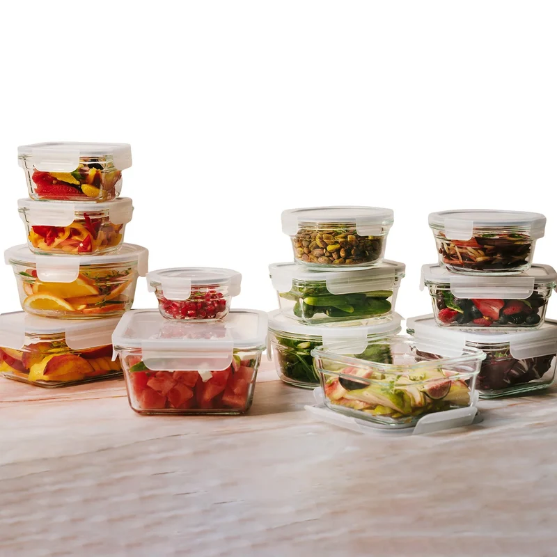 GLASSLOCK - Ensemble de 13 Contenants en Verre avec Couvercles