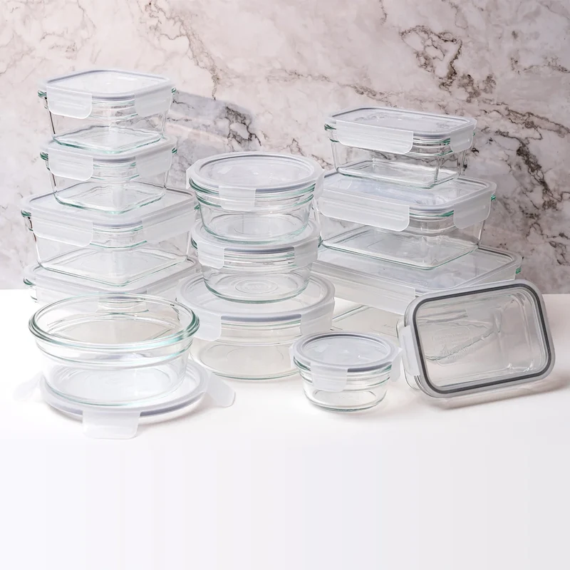 GLASSLOCK - Ensemble de 13 Contenants en Verre avec Couvercles