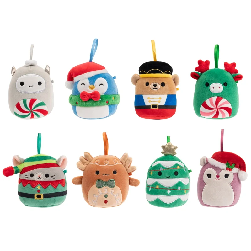 SQUISHMALLOWS - Ensemble de 8 Peluches des Fêtes