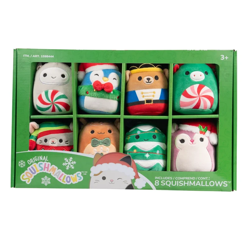 SQUISHMALLOWS - Ensemble de 8 Peluches des Fêtes
