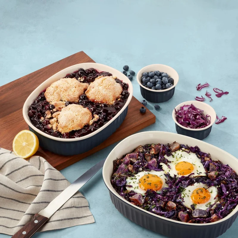 CORNINGWARE - Ensemble de Plats de Cuisson avec Couvercles en Verre et en Plastique French Colors, 10 Pièces