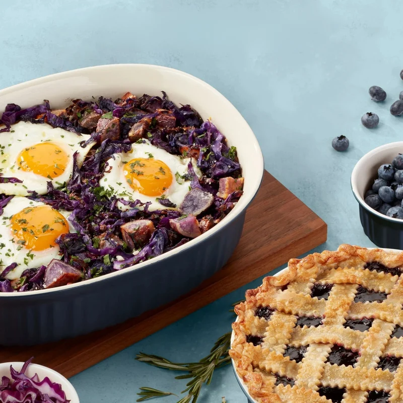 CORNINGWARE - Ensemble de Plats de Cuisson avec Couvercles en Verre et en Plastique French Colors, 10 Pièces