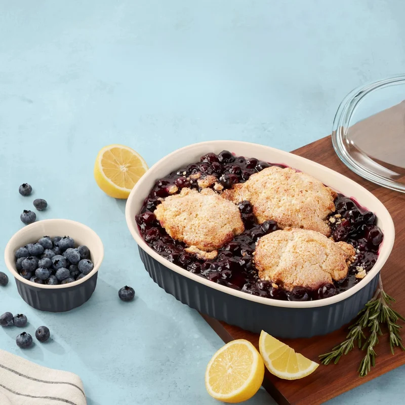 CORNINGWARE - Ensemble de Plats de Cuisson avec Couvercles en Verre et en Plastique French Colors, 10 Pièces