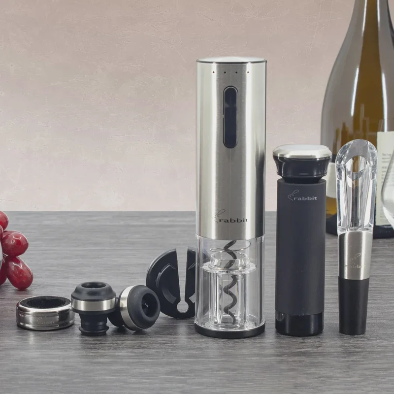 RABBIT - Ensemble de Tire-Bouchon Électrique de 7 Pièces pour le Vin