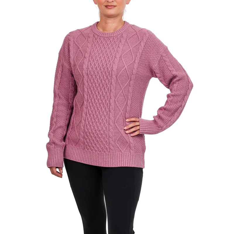 KERSH - Chandail en Tricot en Laine Mérinos pour Femme
