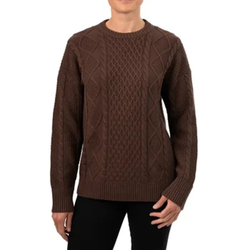 KERSH - Chandail en Tricot en Laine Mérinos pour Femme