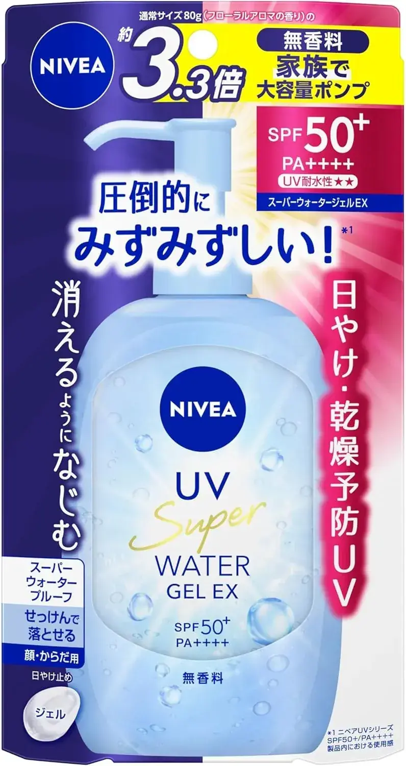 Nivea UV Water Gel EX Pump Sunscreen Unscented 9.5oz/270g
