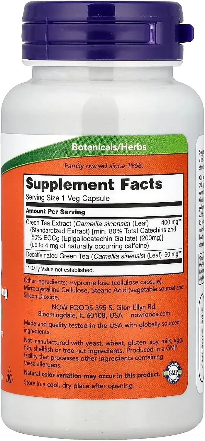 NOW Foods Green Tea Extract EGCg 400mg - 90 Veggie Capsules