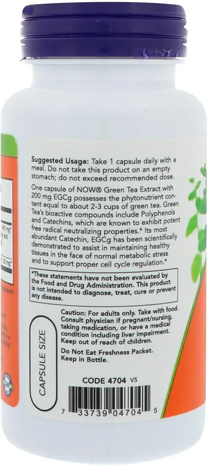 NOW Foods Green Tea Extract EGCg 400mg - 90 Veggie Capsules