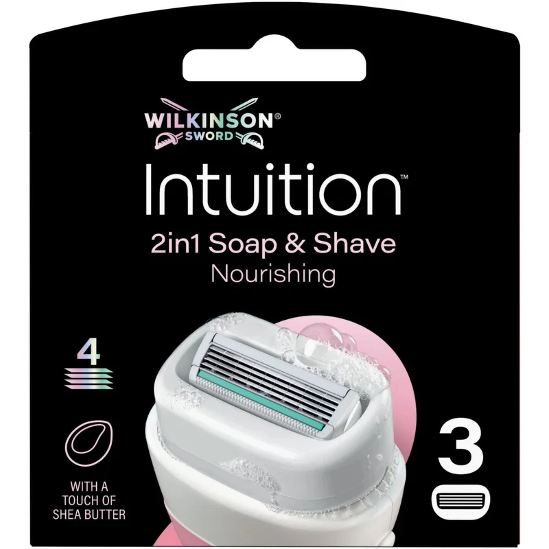 Wilkinson Sword Scheermesjes Intuition 2-in-1 Soap & Shave – Nourishing (3 stuks)