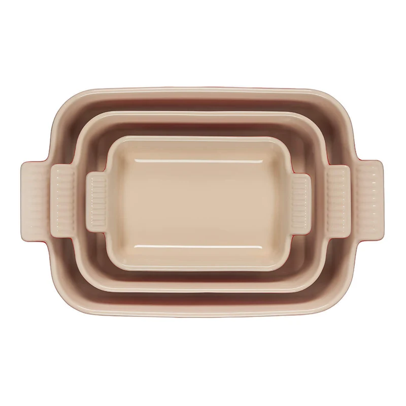 LE CREUSET - Ensemble de 3 Plats Rectangulaires en Céramique