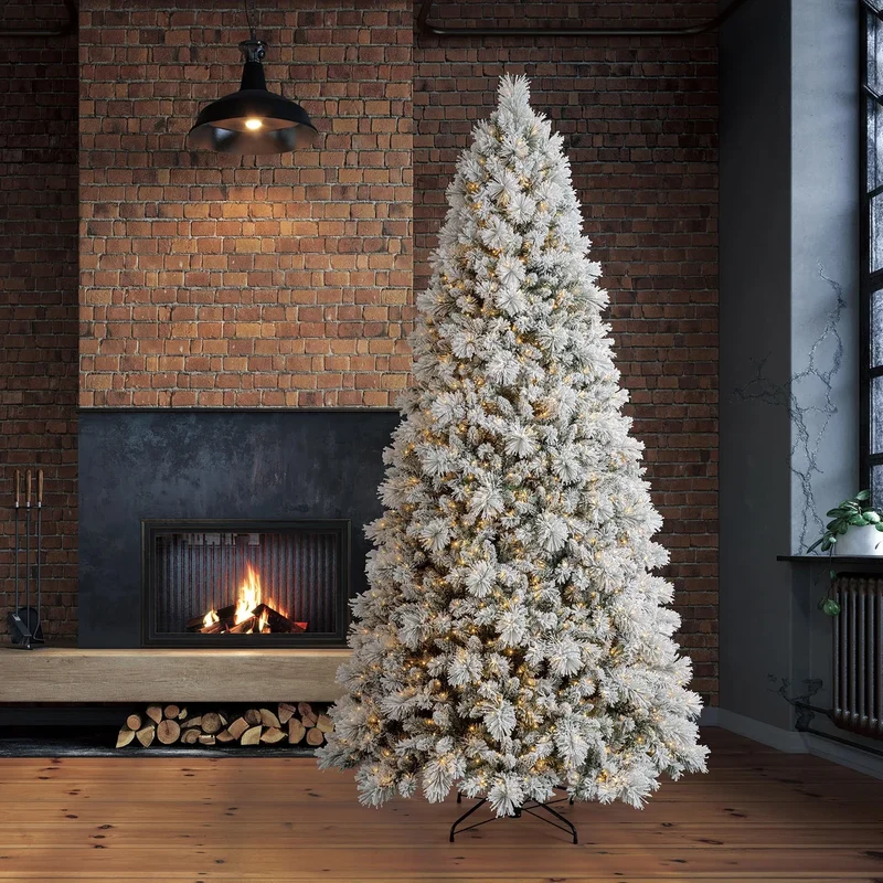 Sapin de Noël Artificiel Floqué de 9 pi *Boite Ouverte*
