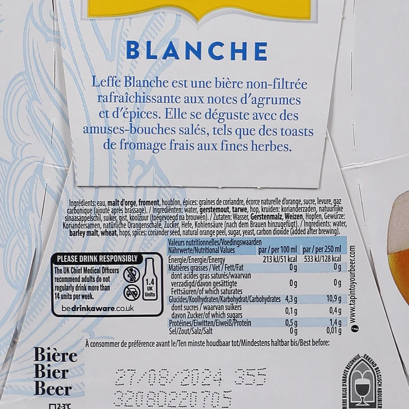 Pack 6 bières blanches 25 cl