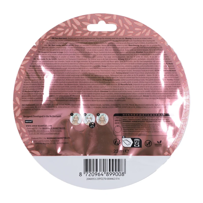 Masque visage en tissu à l'eau de rose