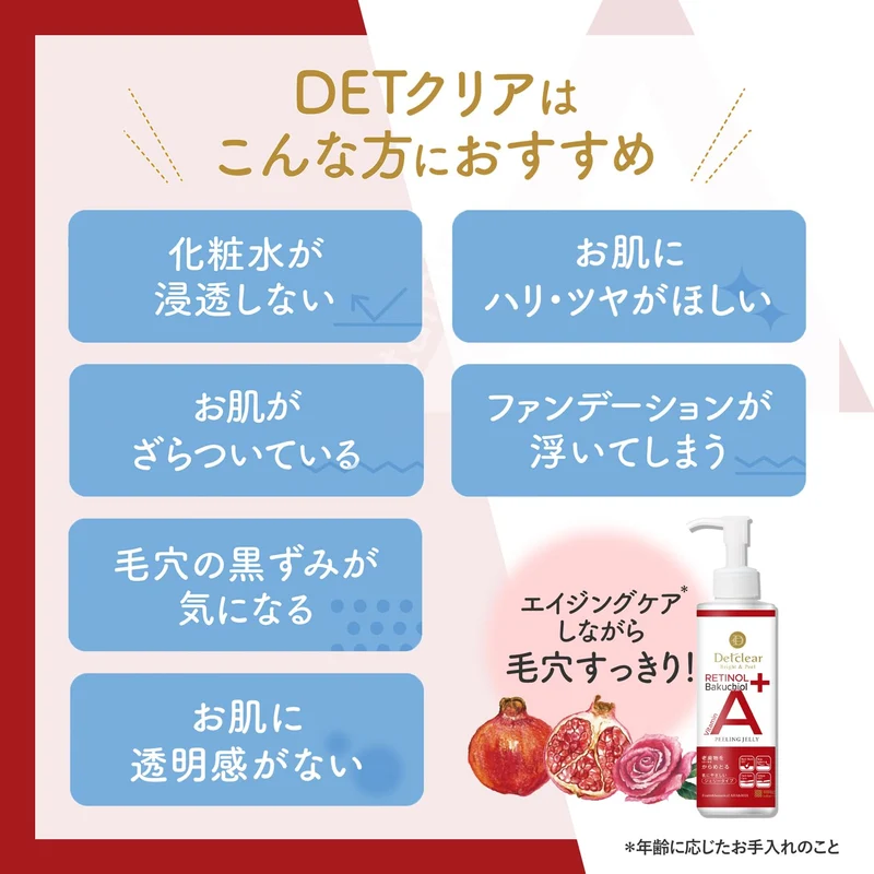 Det Clear Bright & Peel Aging Care Jelly 180ml with Retinol & Bakuchiol