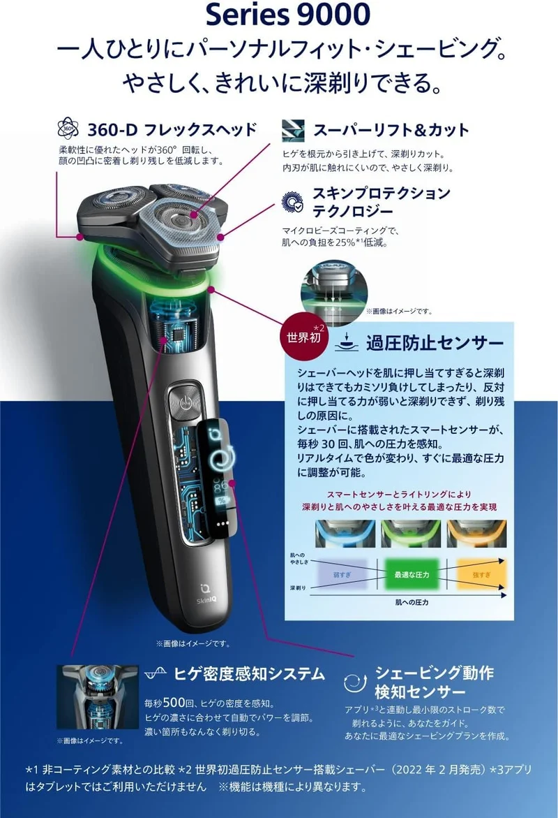 Philips 9000 Series SkinIQ Electric Shaver S9985/50 with Cleaning Station Chrome AC100-240V