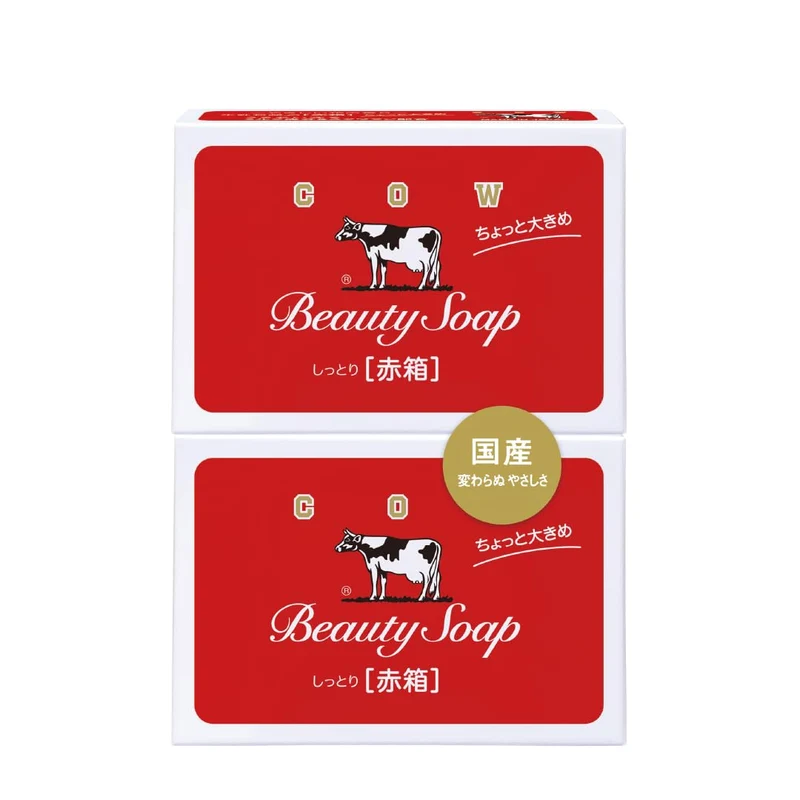 Cow Brand No Additives Red Box Slightly Large 2 Pieces Mild Soap Pack