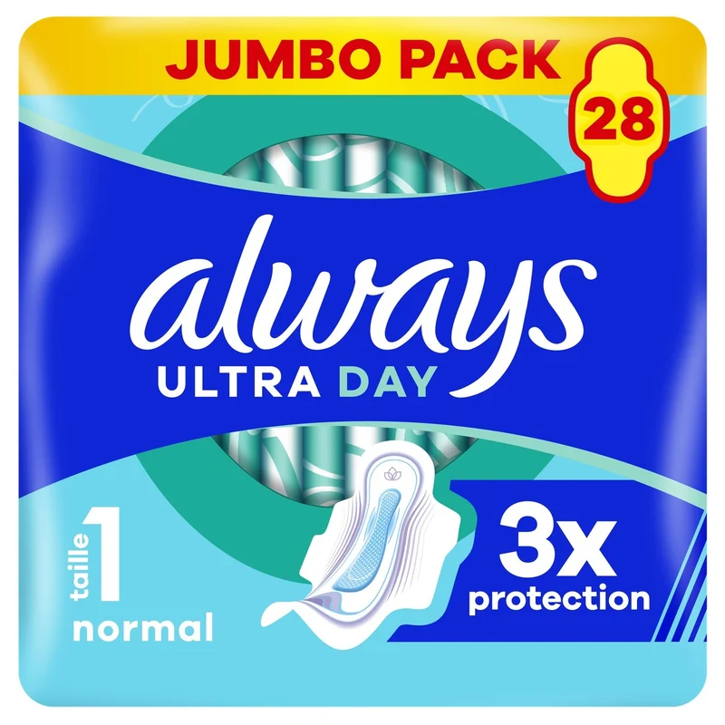 Serviettes hygiéniques Ultra Day Normal T1 28 unités Always